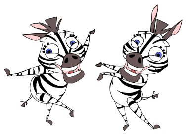 Funny zebras clipart