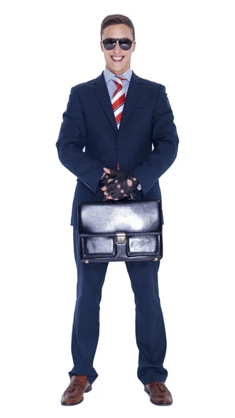 Successful manager posing with a briefcase — Stock Photo, Image