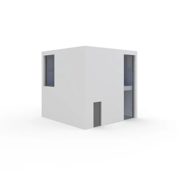 Modern kis ház elszigetelt fehér — Stock Fotó