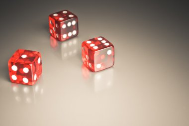 Red dice on a smooth surface clipart