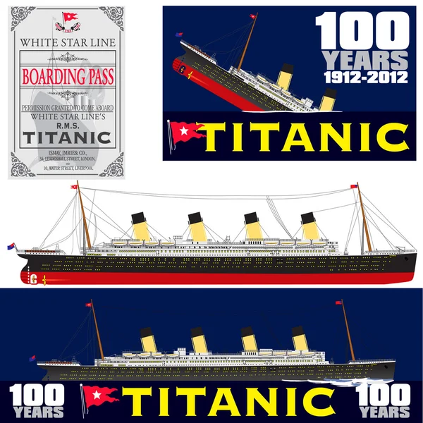 Aniversário de 100 anos do Titanic —  Vetores de Stock