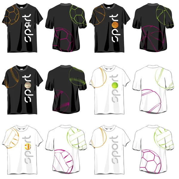 Sport T-Shirts Designs Set — Stockvektor