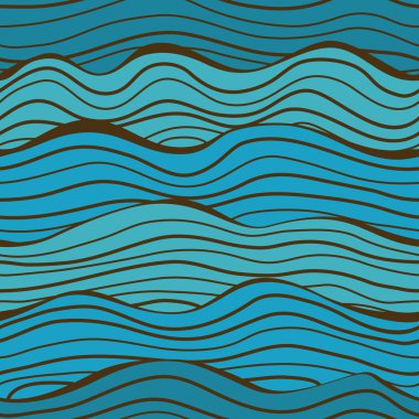 Seamless sea waves pattern clipart
