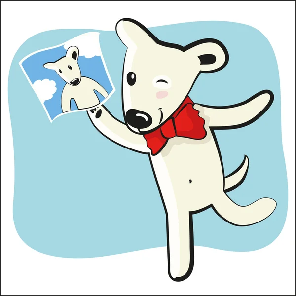 卡通搞笑狗与 photocard — 图库矢量图片