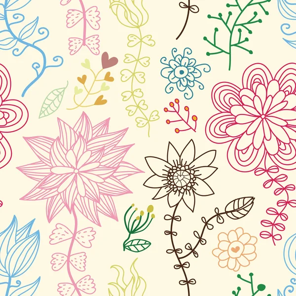 Romantique motif floral sans couture — Image vectorielle