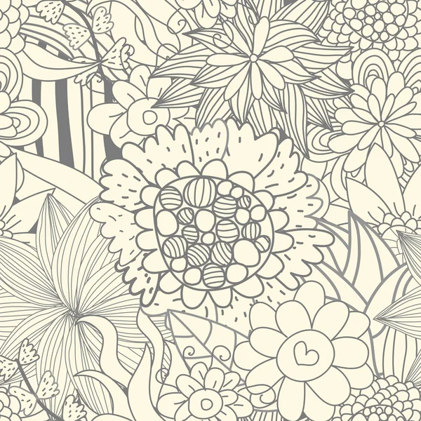 Motif floral rétro sans couture — Image vectorielle