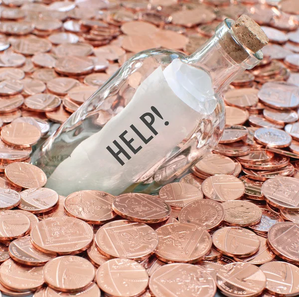 Crise financeira pedir ajuda — Fotografia de Stock