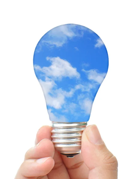 Bulb with sky — Stock Photo, Image