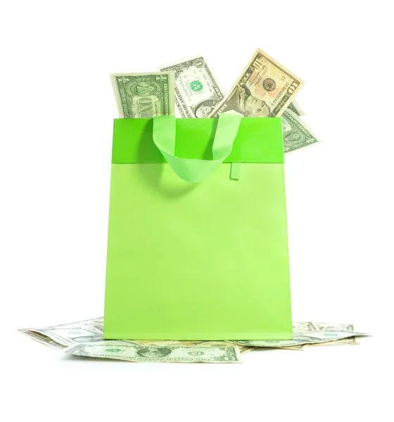 Money in a bag — Stock Photo, Image