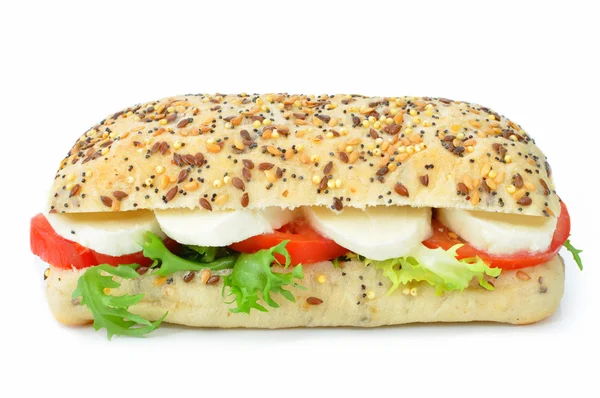 Mozzarella and tomato sandwich — Stock Photo, Image