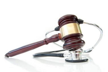 Stethoscope and judges gavel clipart