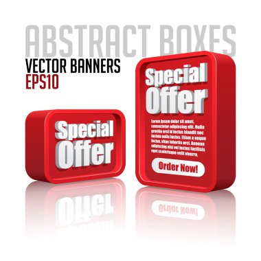 3D Plastic Abstract Banners clipart