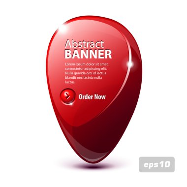 Shiny Glass Banner Red clipart