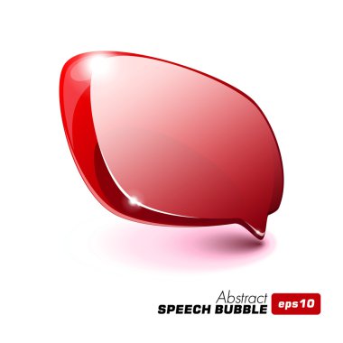 Glass Speech Bubble Red clipart