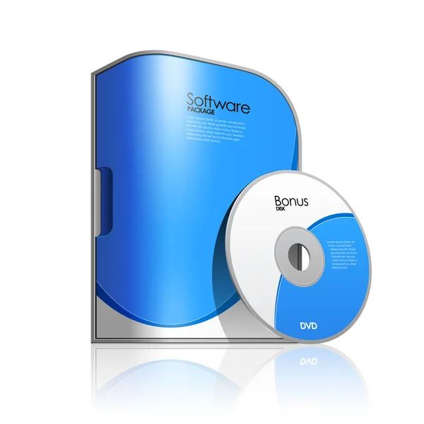 Boîte à logiciels bleue — Image vectorielle