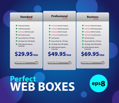 Perfect Web Boxes Hosting Plans For Your Website clipart