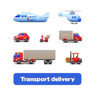 Transport Delivery Web Icon Set clipart