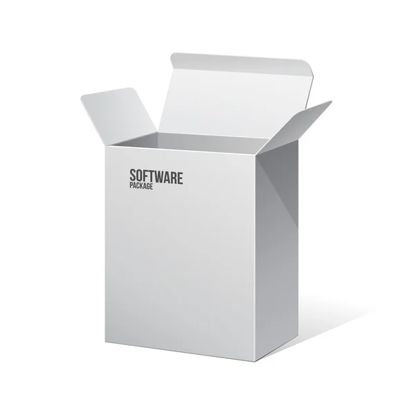 Yazılım paketi karton boş kutu — Stok Vektör