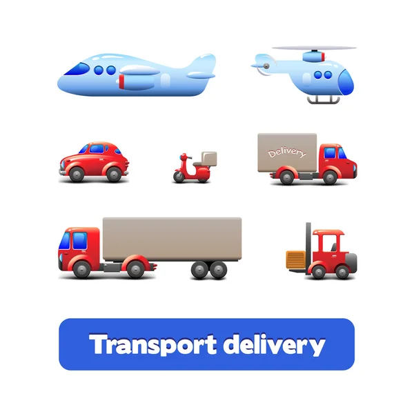 Transportu dostawy www zestaw ikon — Wektor stockowy