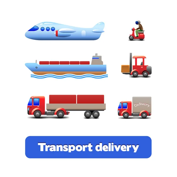 Transportu dostawy www zestaw ikon — Wektor stockowy