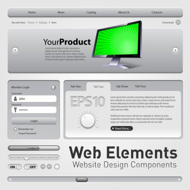 Web Elements Website Design Components Gra clipart