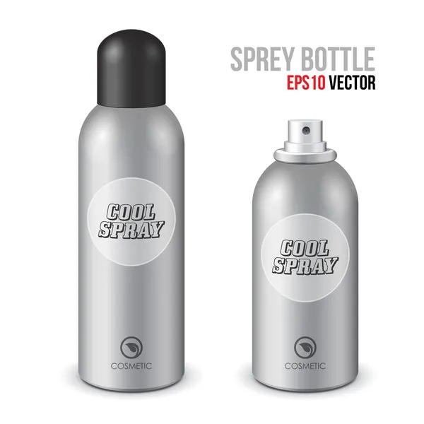 Spray grigio lattina bottiglia — Vettoriale Stock