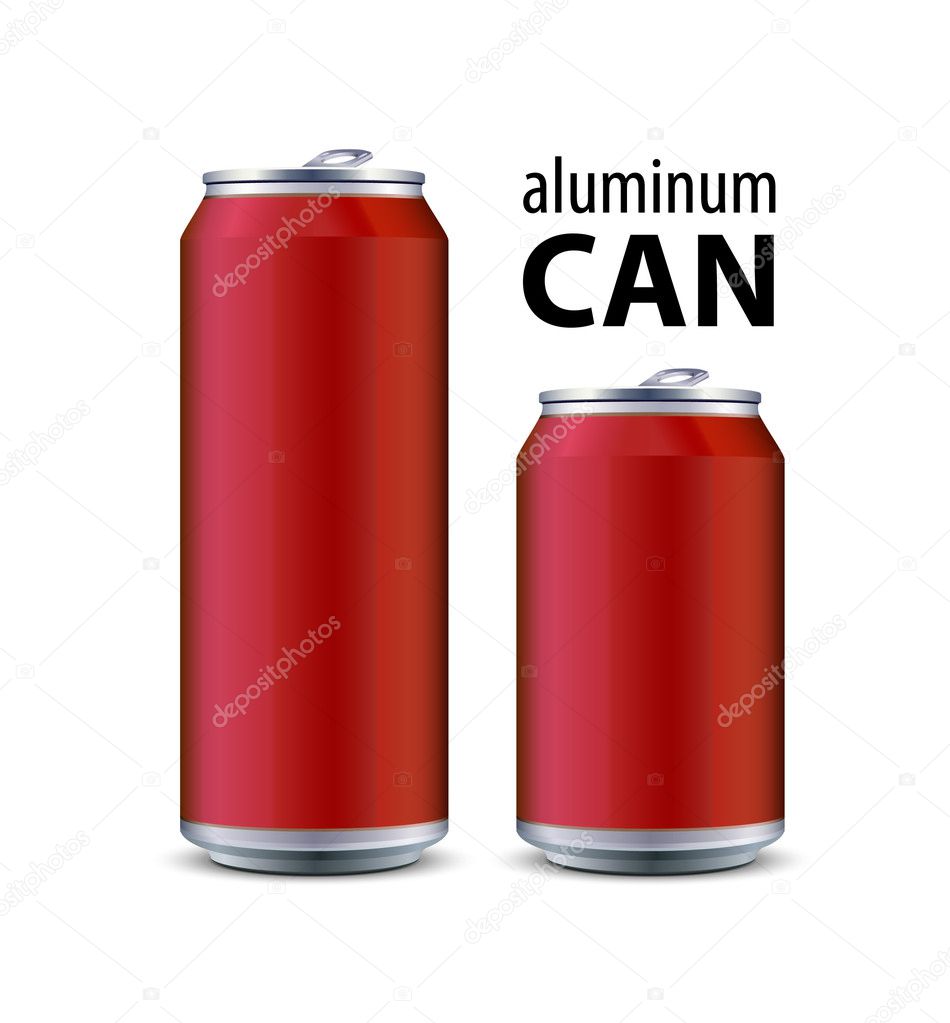 Two Red Aluminum Can