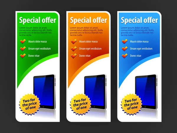 Special Offer Banner Set Vector Colored — Stock Vector
