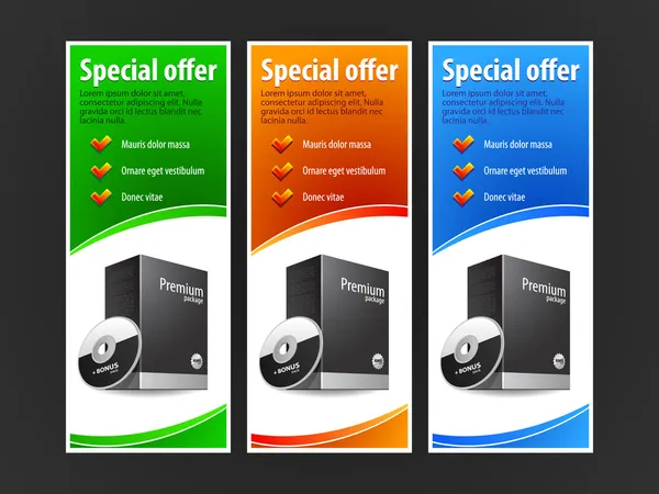 Special Offer Banner Set Vector Colored — Stock Vector