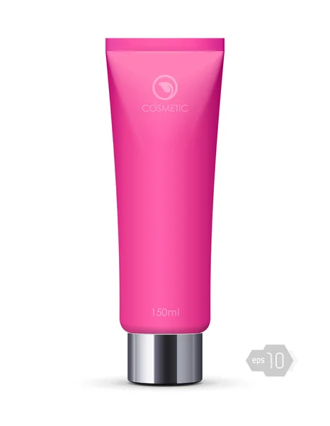 Pink Long Clean Tube Of Cream: Vector Version — Stock Vector