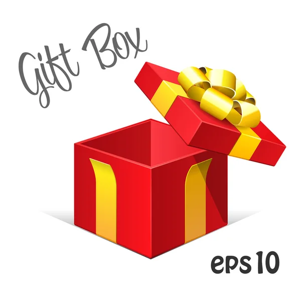 Boîte cadeau ouverte rouge — Image vectorielle