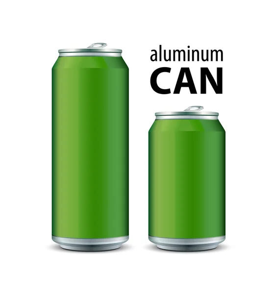 Boîte en aluminium vert — Image vectorielle