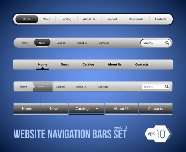 Web Elements Navigation Bar Set — Stock Vector