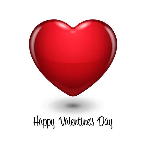 Glanzend rood hart Valentijnsdag Vector achtergrond — Stockvector