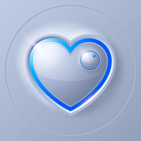 Metall hjärta abstrakt cirkel futuristiska alla hjärtans dag — Stock vektor
