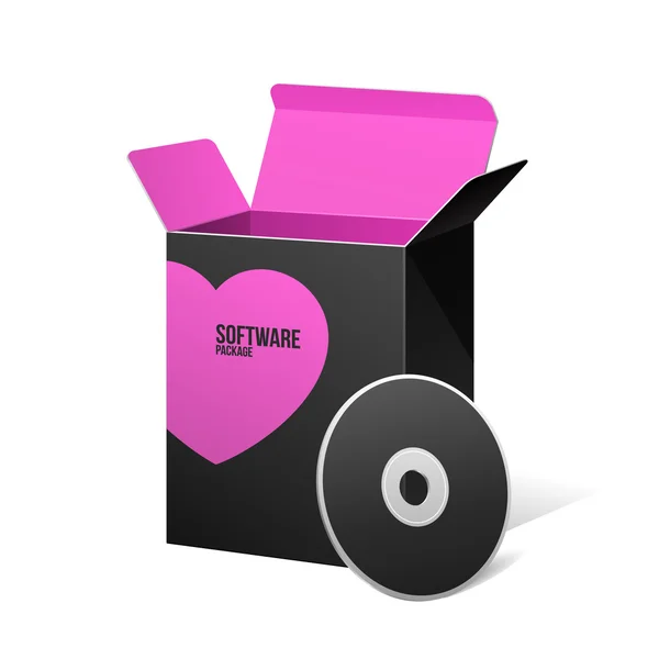 Valentine's Day Software Package Box — Stock Vector