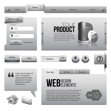 Metal Ribbons Website Design Elements clipart