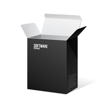 Software Package Box Opened Black Inside White clipart