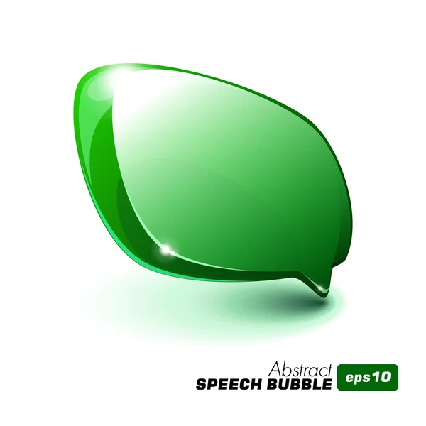 Abstract Glass Speech Bubble Green — Stock Vector