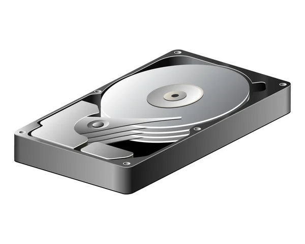 Modern Opened Hard Disk Drive — Stock Vector