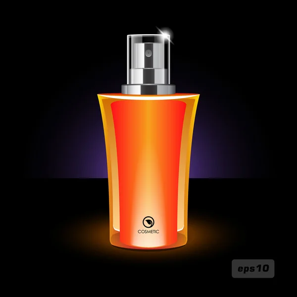 Naranja botella de perfume de las mujeres — Vector de stock