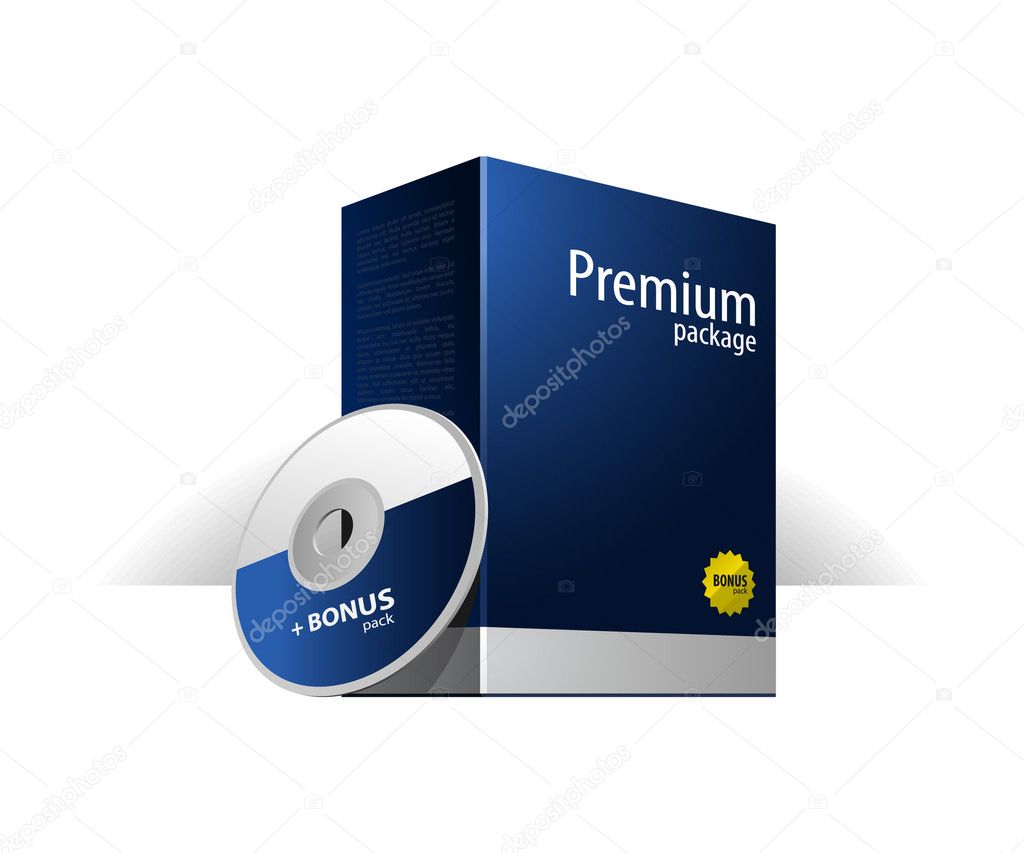 Dark Blue Premium Package Box With DVD Or CD Disk