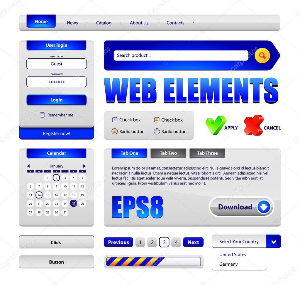 Hi-End Web Interface Design Elements