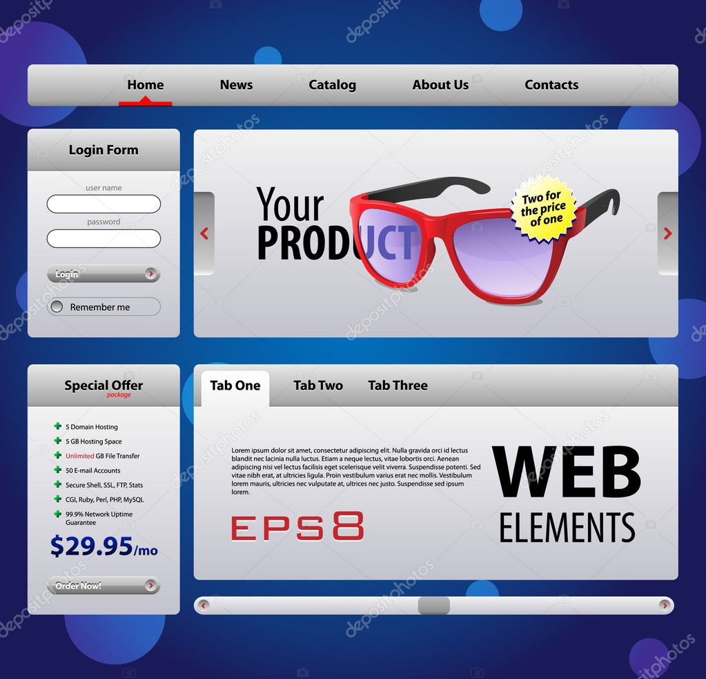 Perfect Web Elements Template Design
