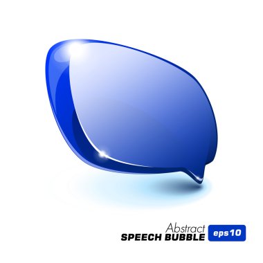 Abstract Glass Speech Bubble Blue clipart