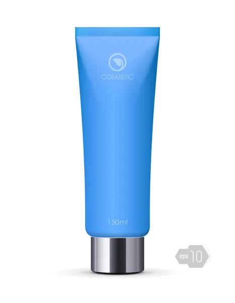 Bleu long tube propre de crème — Image vectorielle