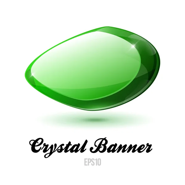 Cristal Brillante Cristal Rock Banner Verde — Archivo Imágenes Vectoriales