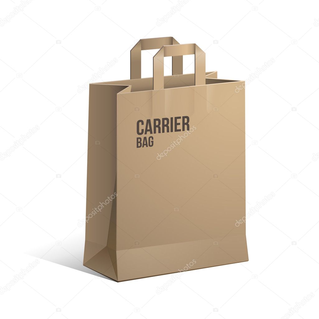 Carrier Paper Bag Brown Empty