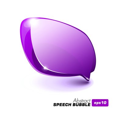 Abstract Glass Speech Bubble Violet Purple clipart