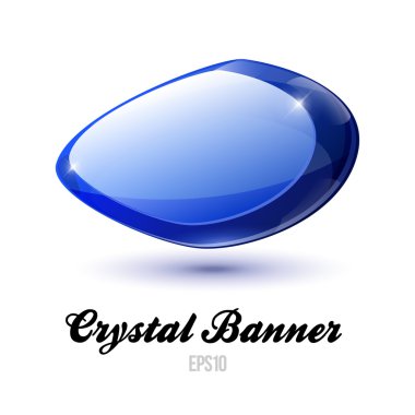 Crystal Shiny Glass Rock Banner Blue clipart